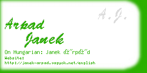 arpad janek business card